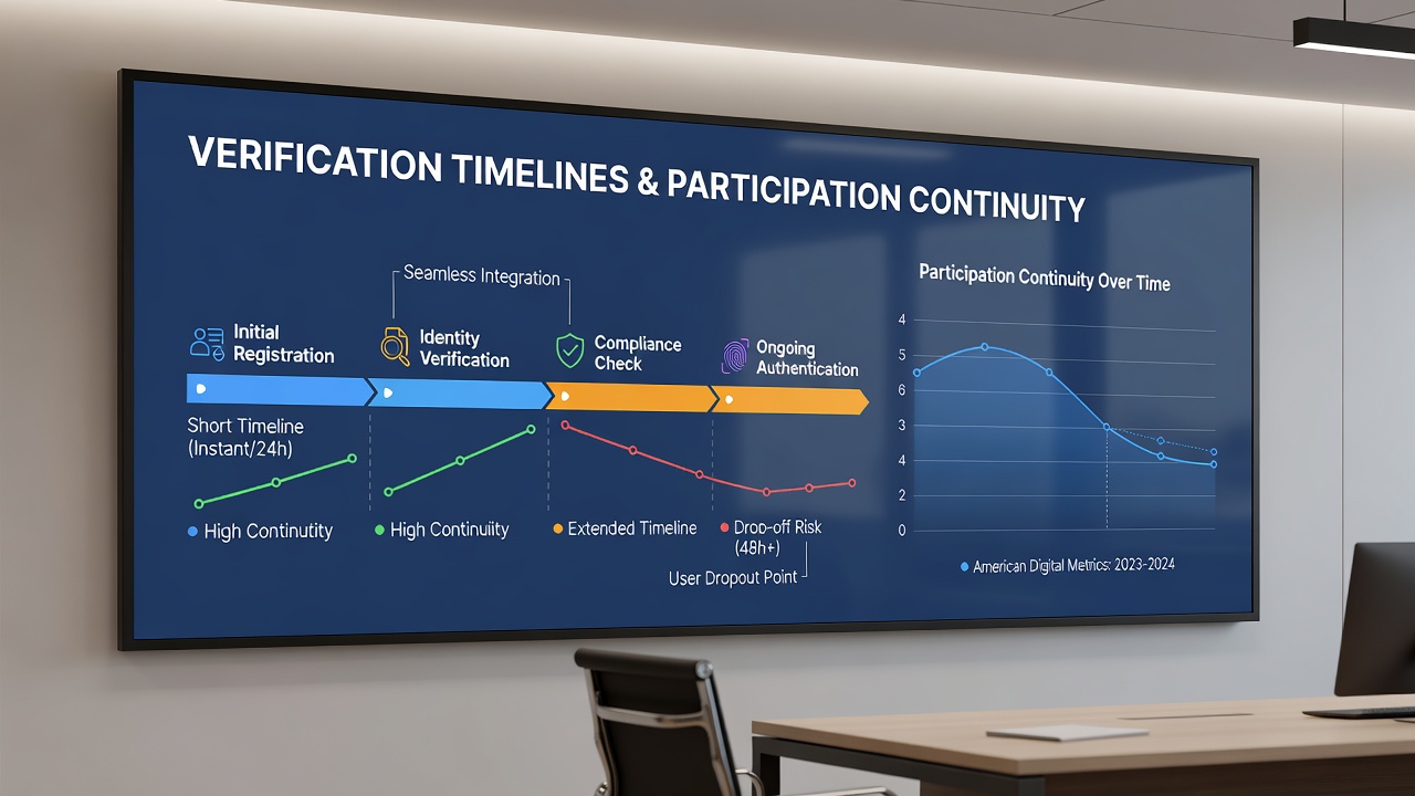 Bar graph comparing verification timeframes against user retention rates in contest platforms