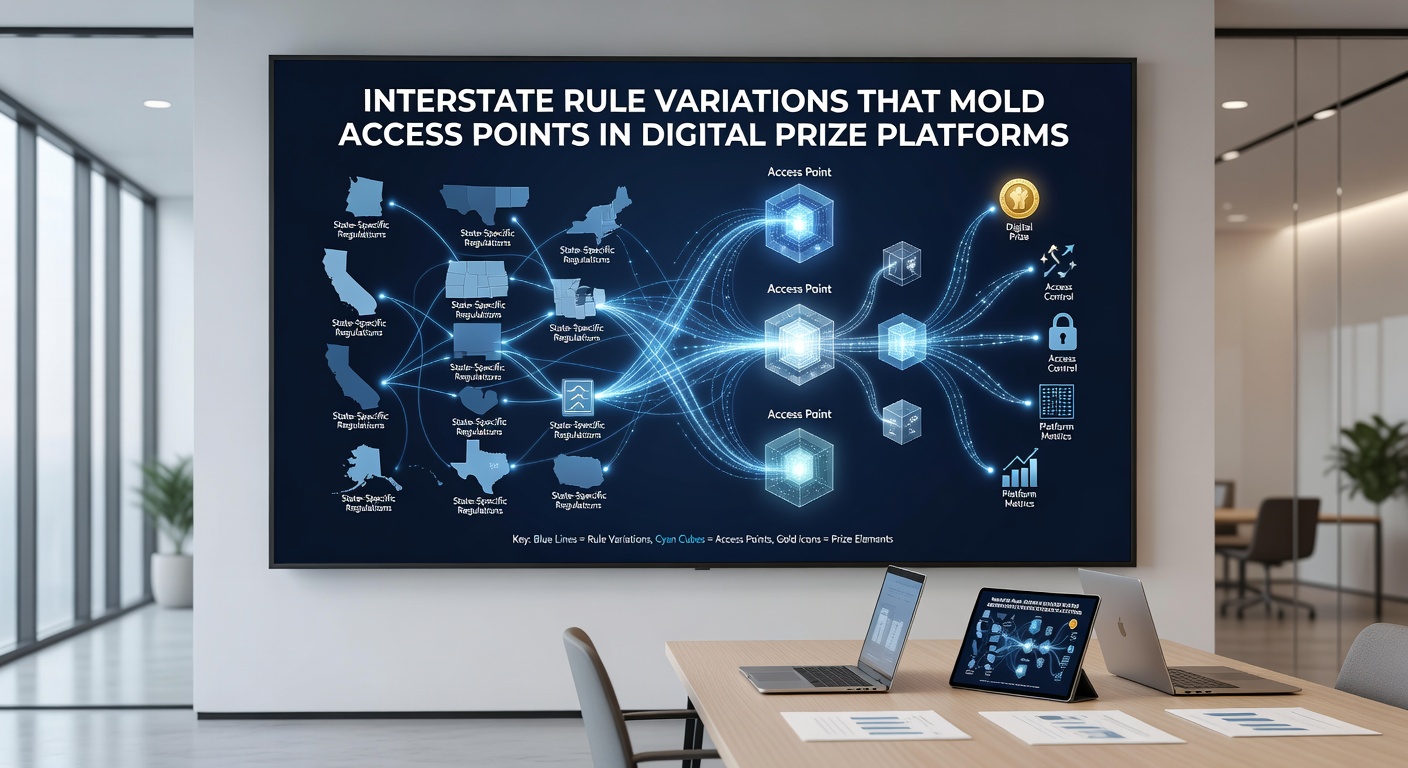 Screenshot of a digital prize platform interface adapting access controls based on user location