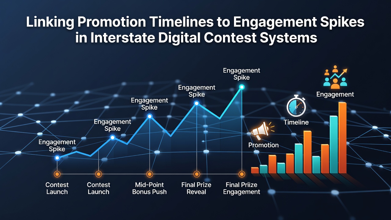 Chart showing promotion timelines and engagement metrics in digital contests