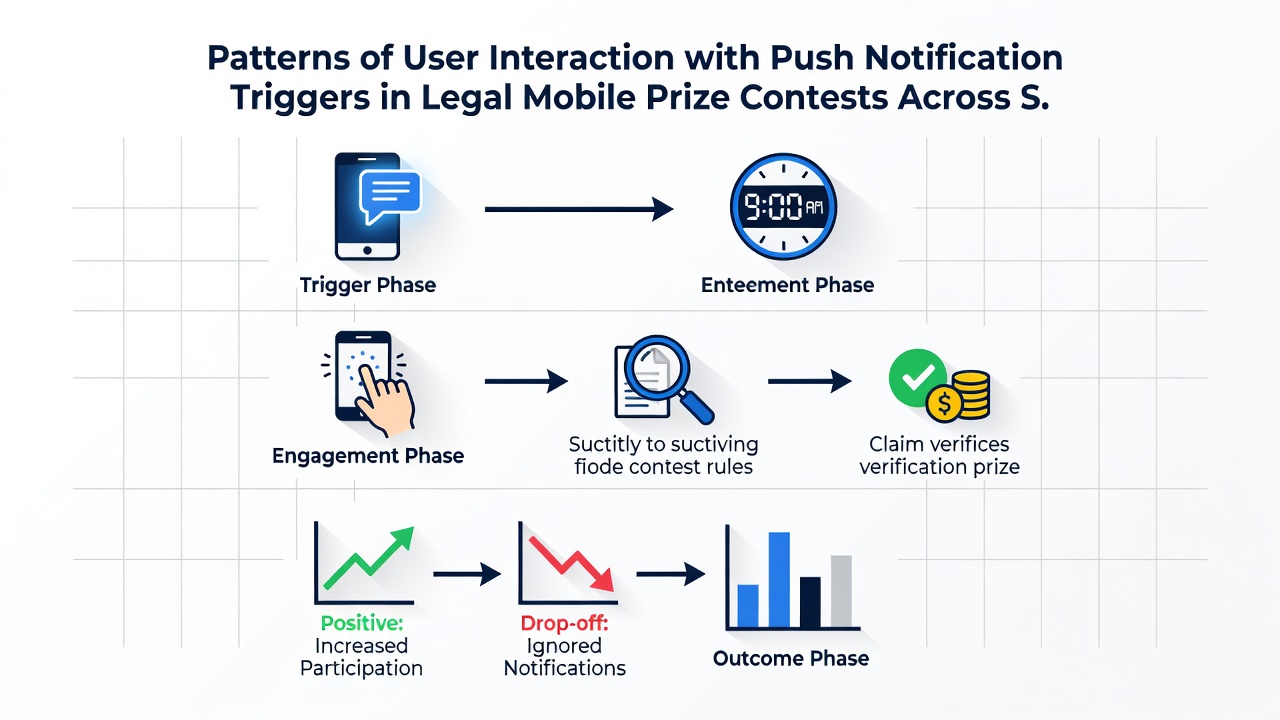 Data visualization showing push notification engagement rates across different U.S. states in mobile prize contests