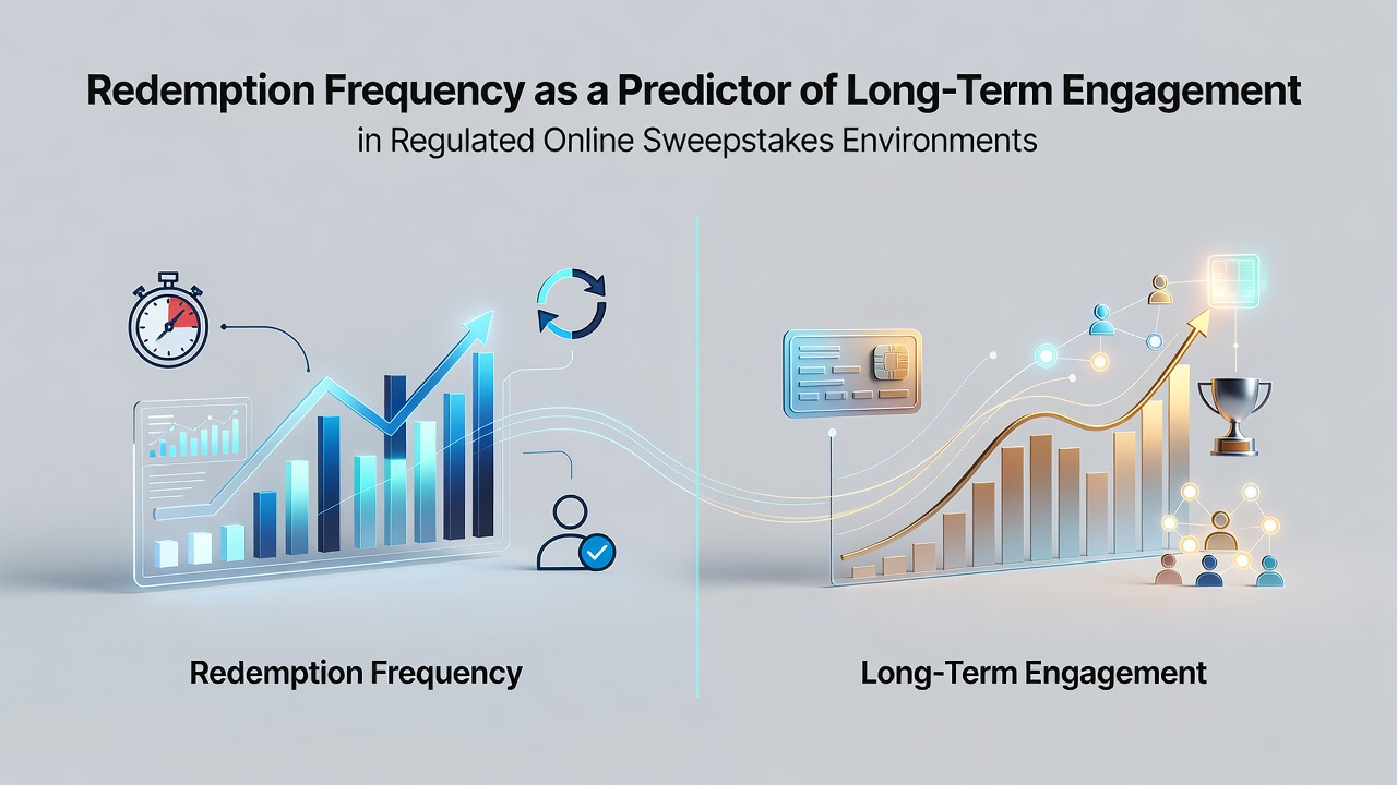 Data visualization showing redemption patterns correlating with user retention rates across multiple sweepstakes platforms