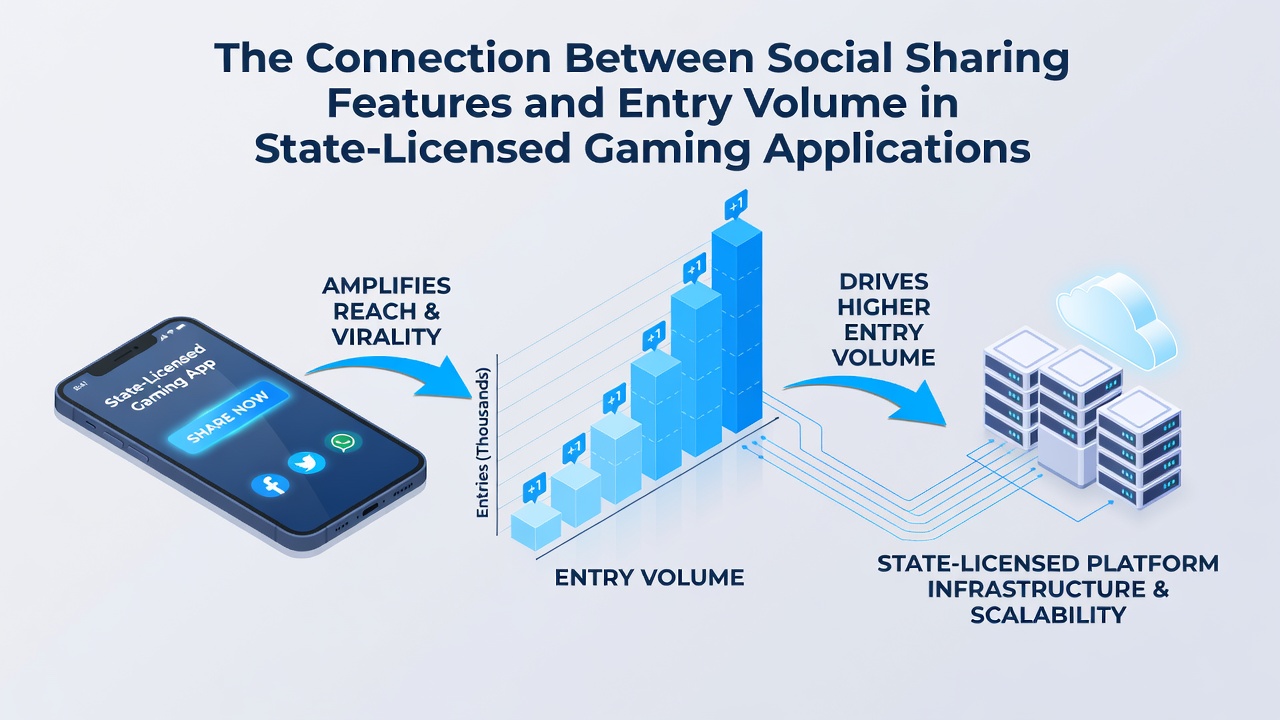 Dashboard view displaying real-time entry volume spikes correlated with social referral traffic in a licensed gaming application
