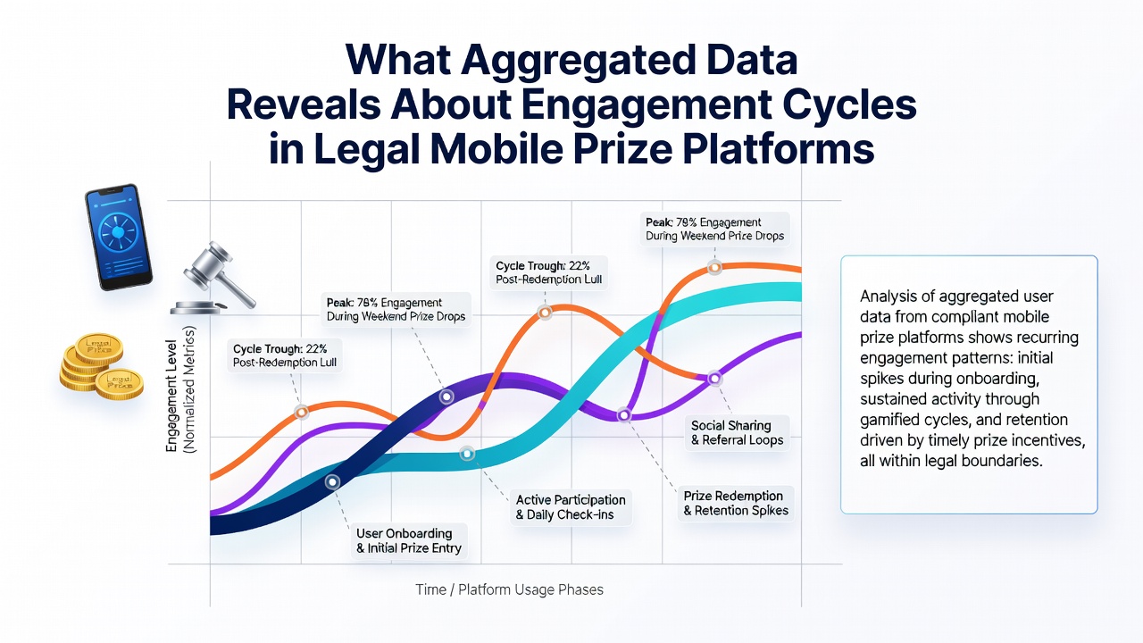 Data visualization showing user engagement patterns across mobile prize platforms