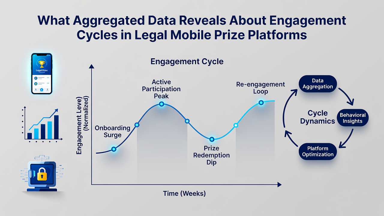 Chart illustrating weekly engagement fluctuations in legal mobile contest applications